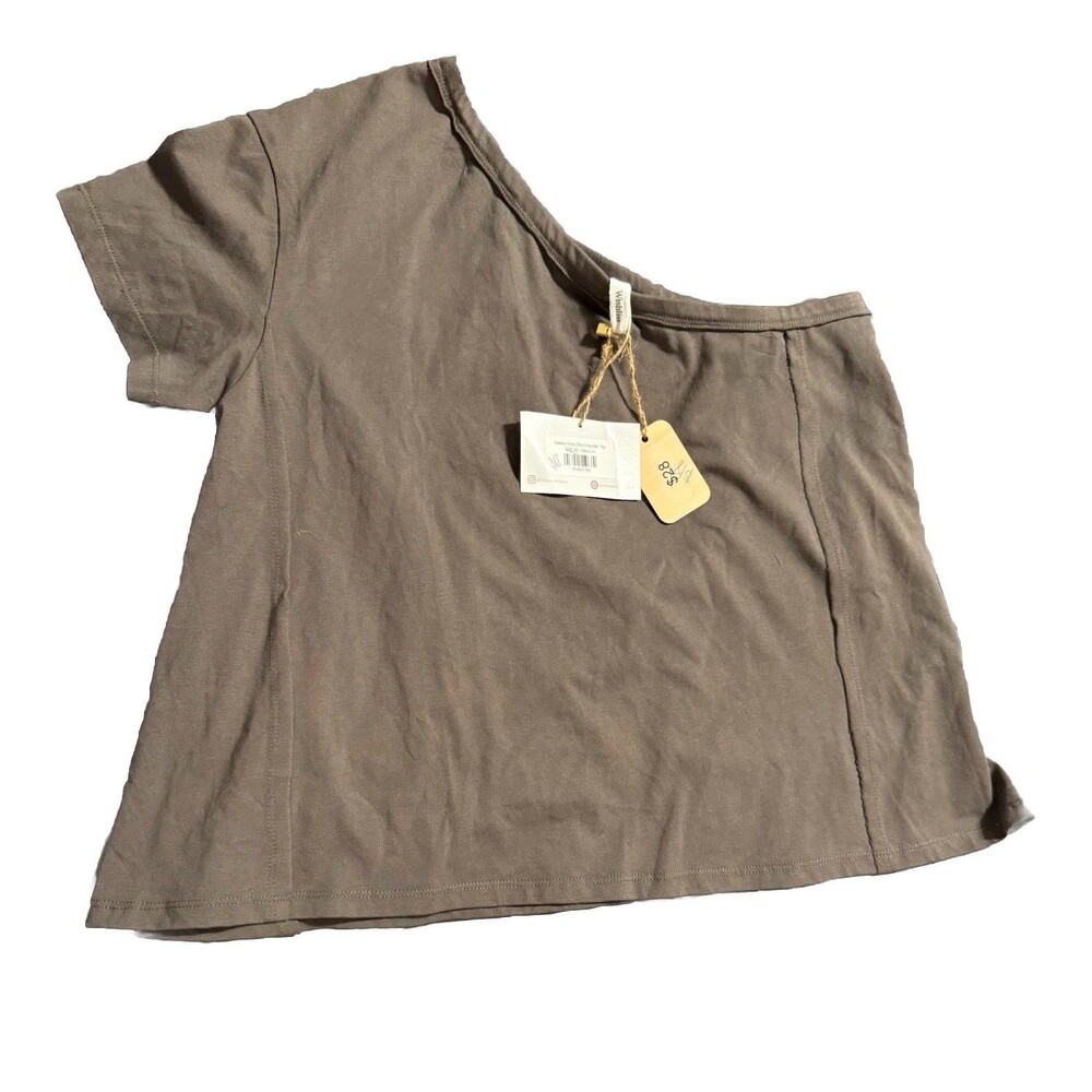 Wishlist Women’s One Shoulder Top Gray Casual Summer Trendy Elegant M